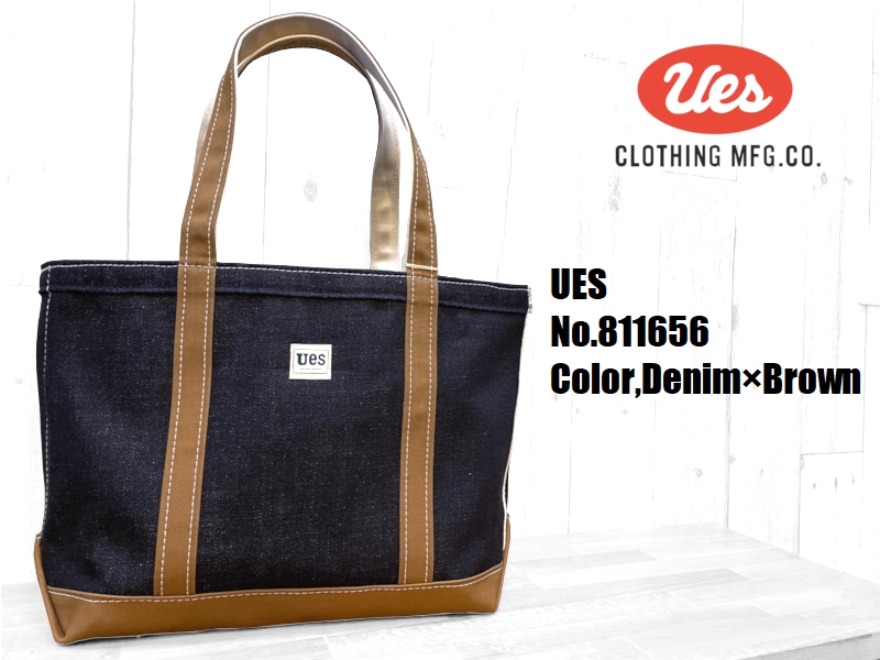 UES（ウエス） 23ozデニム×ブラウントートバッグ UES EASY NAVY 811656