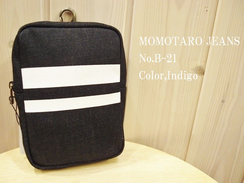 桃太郎ジーンズ 'GTB'デニムポーチ MOMOTARO JEANS EASY NAVY B