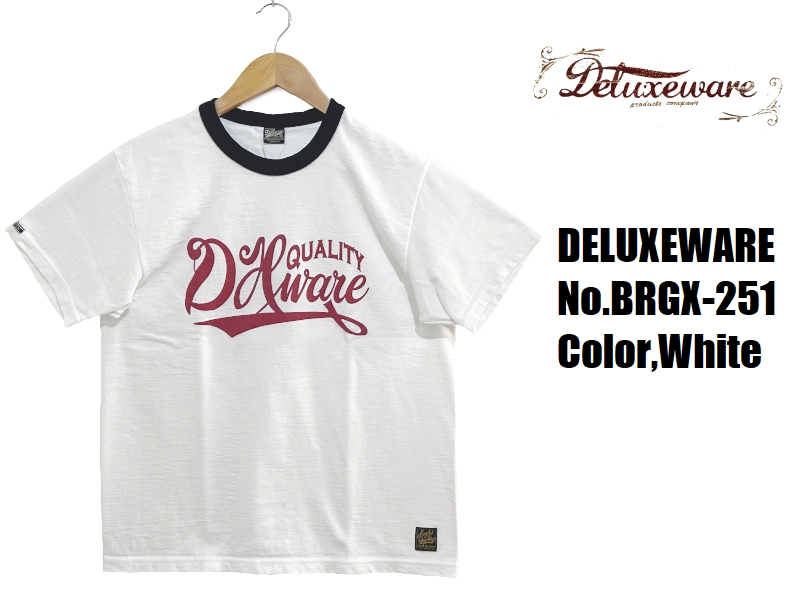 デラックスウエア 'DX.WARE'リンガーTシャツ DELUXEWARE EASY NAVY