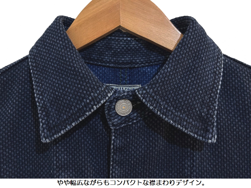 児島ジーンズ 刺し子カバーオール KOJIMA GENES EASY NAVY RNB-5058