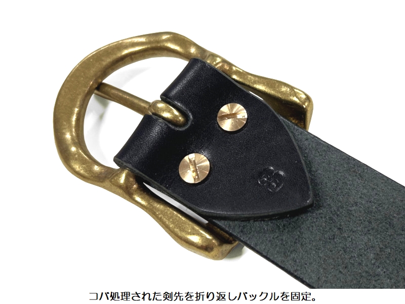 ビッグジョン '5mm'姫路レザーベルト BIG JOHN VBLT02 EASY NAVY 国産