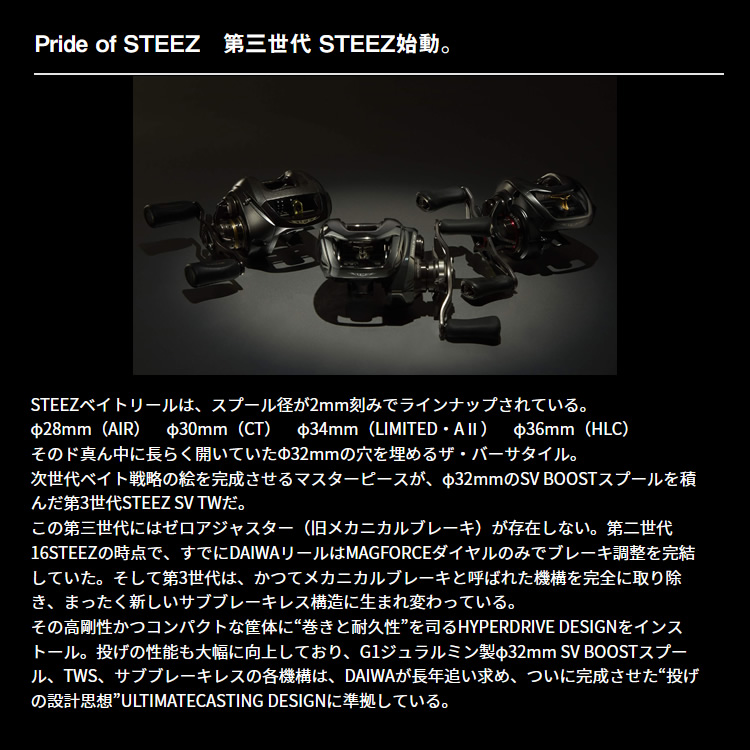 ダイワ 24スティーズ SV TW 100HL 釣り具 ベイトリール STEEZ SV TW100 