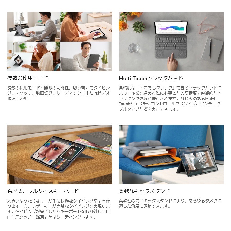 ロジクールG 【ロジクール】 COMBO TOUCH 脱着式 キーボードケース