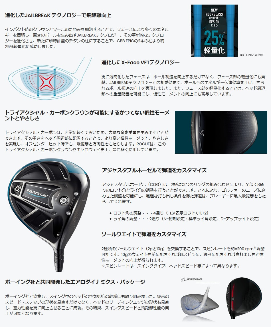 ブランド品専門の の日本仕様 キャロウェイ Rogue Sub Zero ドライバー Tour Ad Iz 6 カーボン 最旬トレンドパンツの