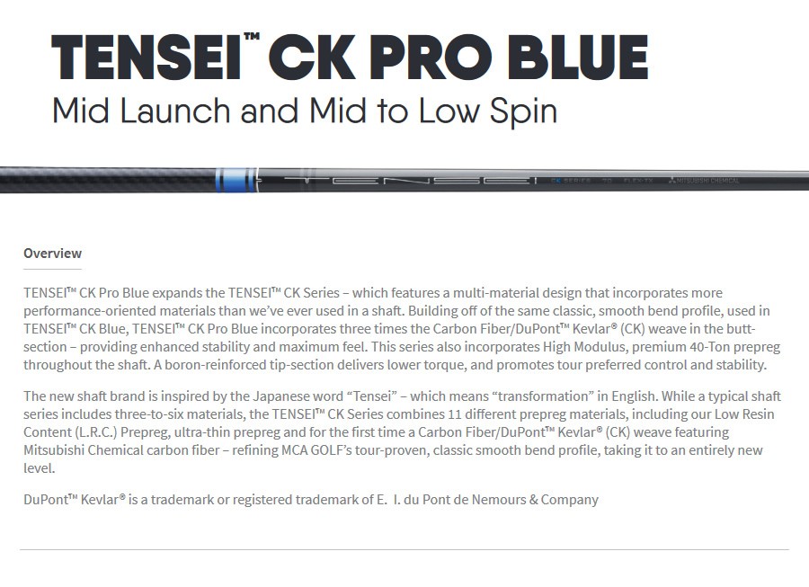 Us仕様 三菱ケミカル Tensei Ck カーボン Pro 46インチ シャフト Blue