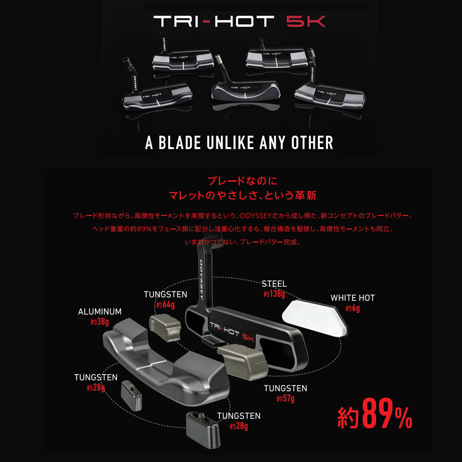 日本仕様 オデッセイ 2022 TRI-HOT 5K ONE トライホット5K ワン パター