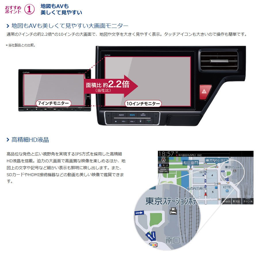 カーナビ純正品 ホンダ Gathers VXU-227SWi カーナビ ステップワゴン専用 10インチ プレミアム インターナビ  08A60-TAA-C21L