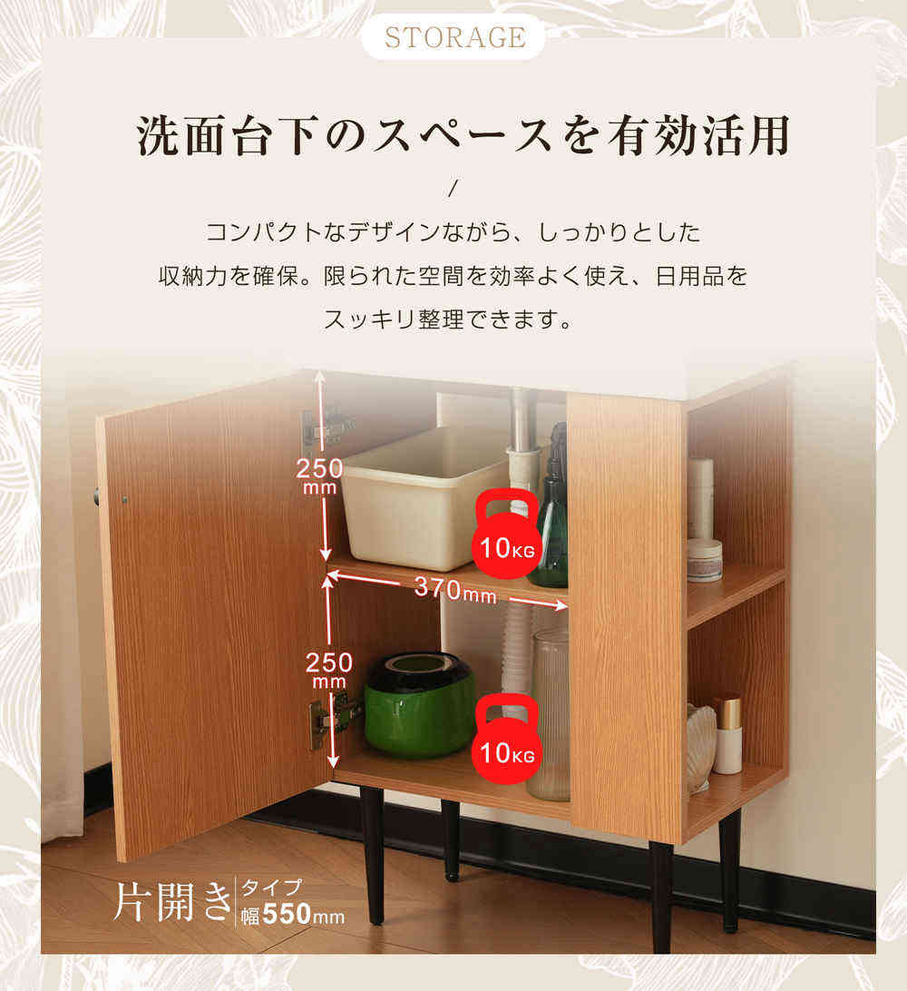 即納】【1年品質保証】洗面化粧台 片開きタイプ 両開きタイプ 幅55