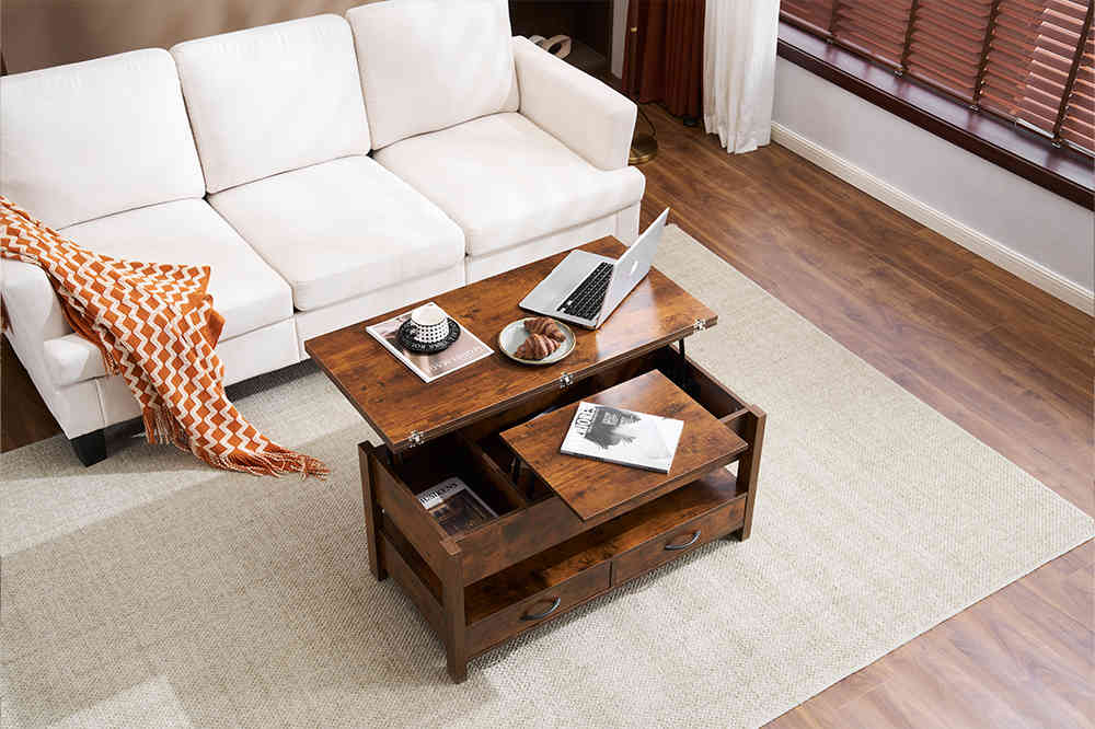 即納&1年保証】【新品 特価】昇降式ローテーブル 昇降式テーブル 収納