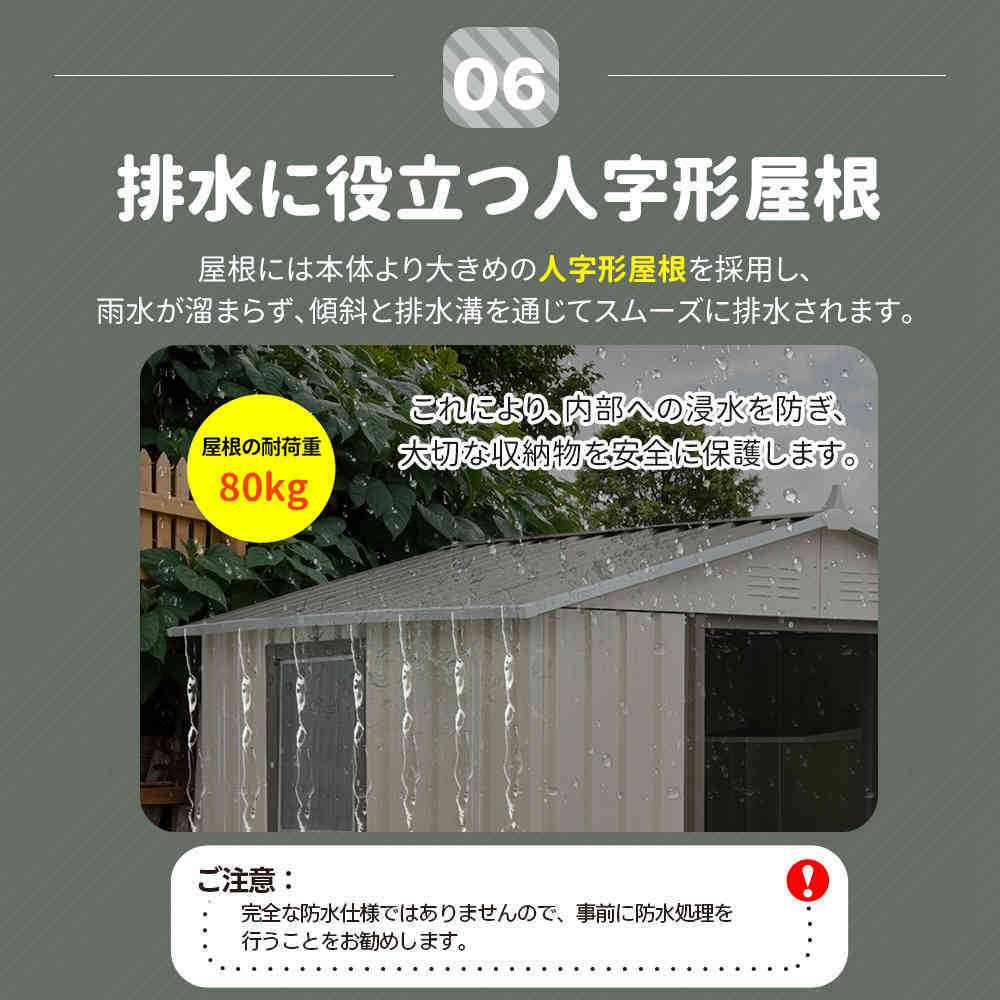 【新品特価】【即納\u00261年品質保証】可動棚\u0026すべり出し窓付き 物置 屋外 スチール 倉庫 床材補強フレーム付き 戸外収納庫 194cm*162cm*184cm 物置きの画像