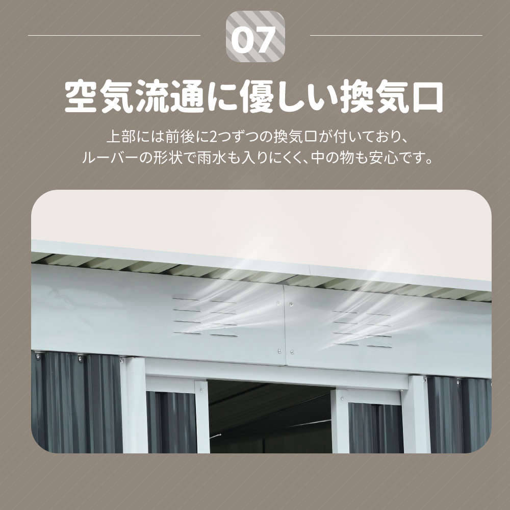 【新品特価】【即納\u00261年品質保証】可動棚\u0026すべり出し窓付き 大型 物置 屋外 スチール 倉庫 戸外収納庫 194cm*152cm*174cm 屋外物置の画像