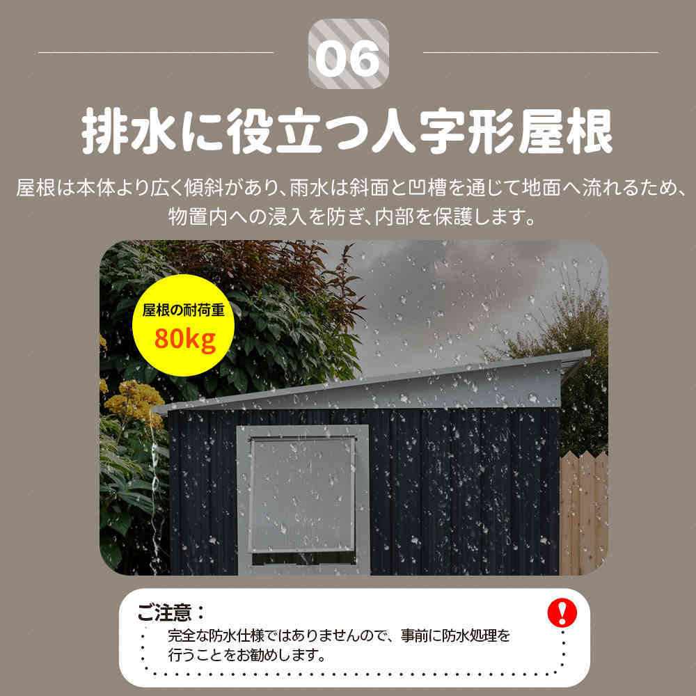 【新品特価】【即納\u00261年品質保証】可動棚\u0026すべり出し窓付き 大型 物置 屋外 スチール 倉庫 戸外収納庫 194cm*152cm*174cm 屋外物置の画像