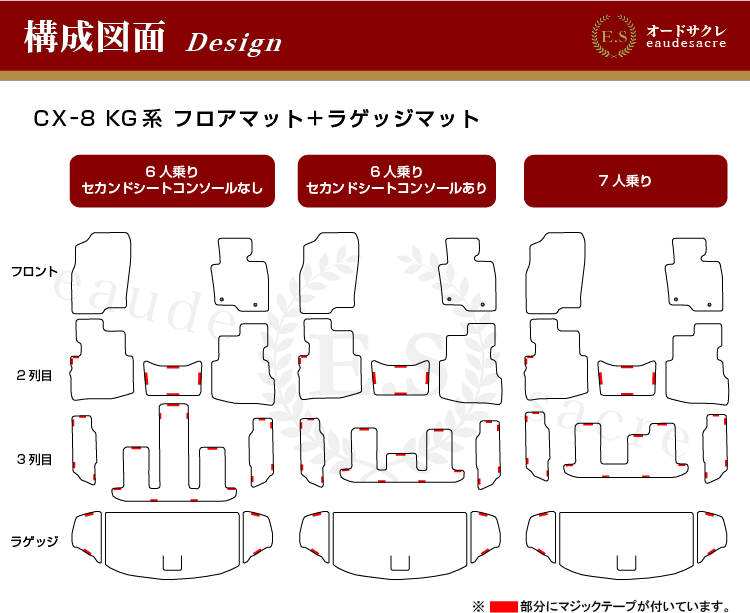 マツダ CX-8 フロアマット＋ラゲッジマット 前期・後期 （ES