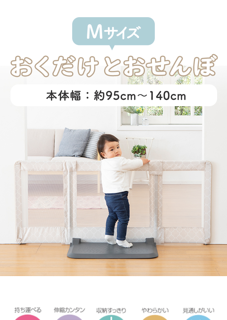 日本育児ベビーゲート おくだけとおせんぼ Mサイズ プレート幅60cm