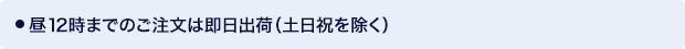 昼13時までのご注文は即日出荷