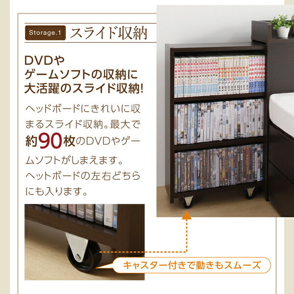 収納付きベッド マットレス付き 収納 収納付 収納ベッド コンセント付 大容量 薄型プレミアムポケットコイルマットレス付 【シャドー】 シングル レギュラー丈