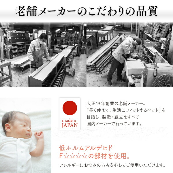 収納付きベッド シングルベッド セミダブルベッド 収納 収納付き 収納ベッド 薄型スタンダードボンネルコイルマットレス付き 縦開き キング(SS+S) 組立設置付