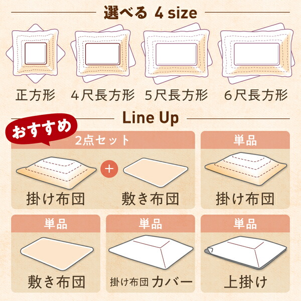 ギャッベ柄グラデーションデザインこたつ布団 こたつ用掛け布団 4尺長方形(80×120cm)天板対応