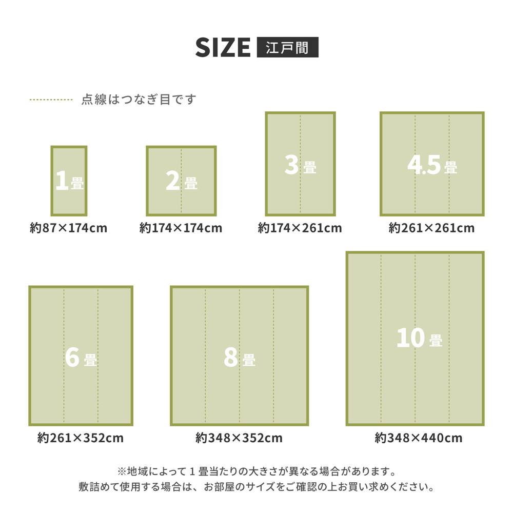 洗えるい草風カーペット やなぎ 江戸間 10畳（440×348） : エバニスタ
