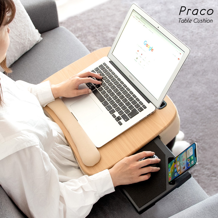 Praco［プラコ］テーブルクッション 木製 膝上テーブル 車内 ン マウス