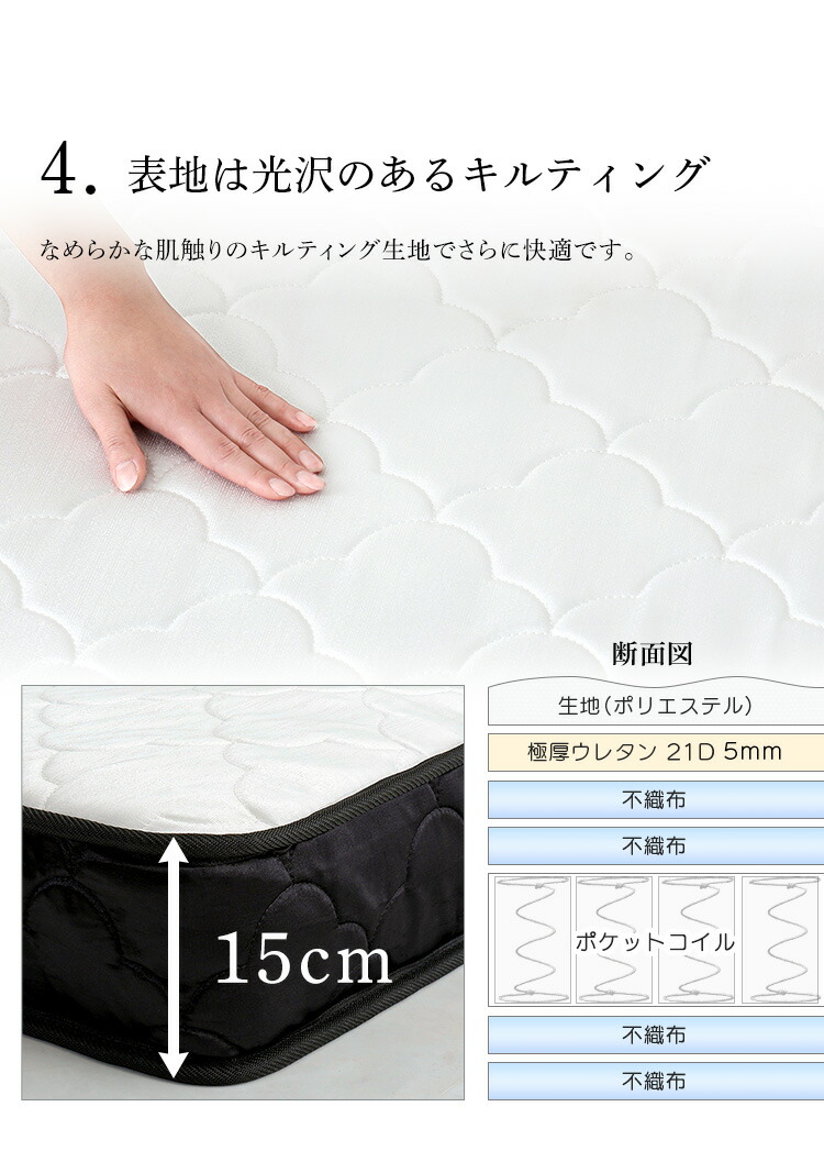 特許技術の圧縮梱包 ポケットコイルマットレス(キング) : エバニスタ