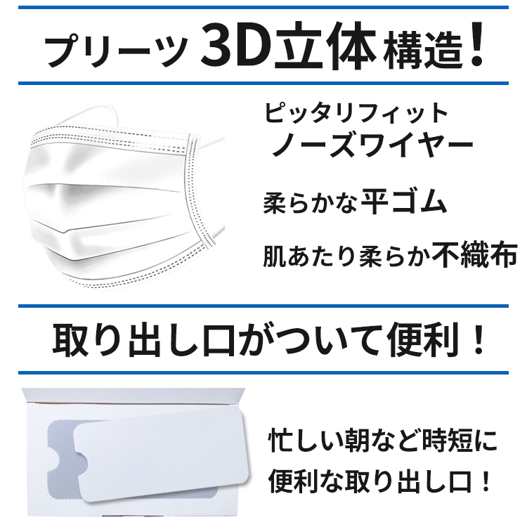 夏用 接触冷感 マスク 不織布 50枚 立体 冷感 不織布マスク クール おしゃれ 立体型 立体構造 カラーマスク おすすめ 立体マスク  感謝の声続々！ 3D 大人用
