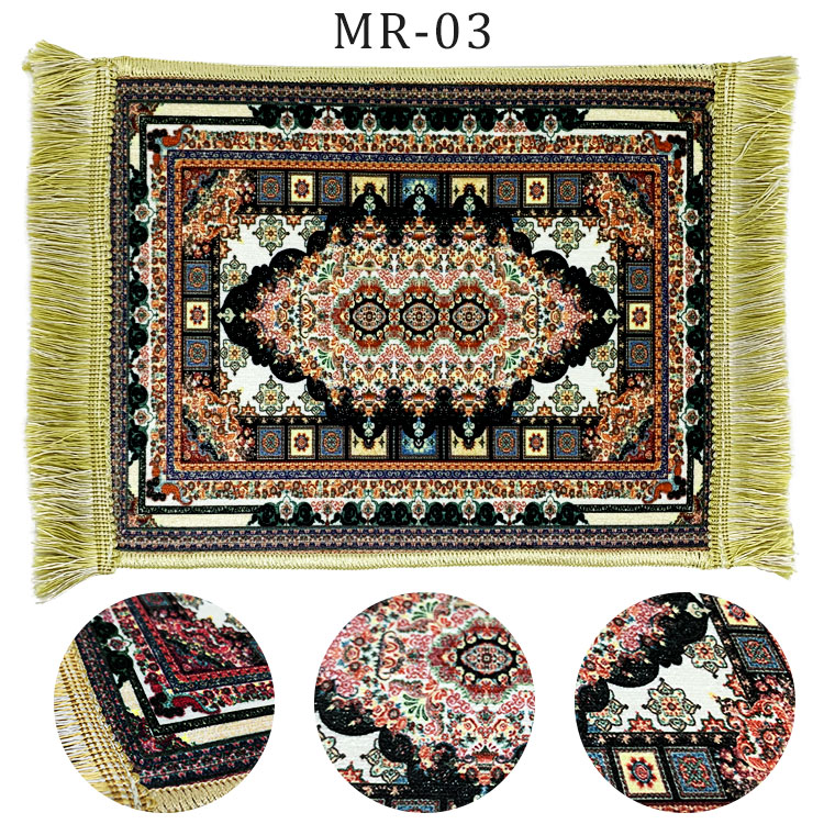 トルコ製 ミニ絨毯 2枚セット トルコ絨毯柄 約27cmｘ22cm 伝統柄トルコ雑貨 敷物 置物下敷き テーブルマット タペストリー インテリア