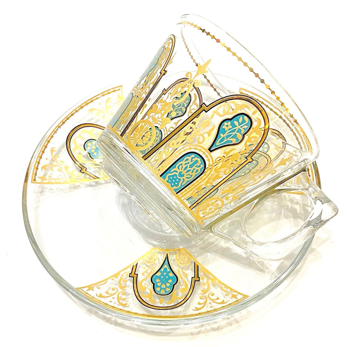 トルコ製 チャイカップ ソーサー セット 耐熱ガラス A-25C トルコ 紅茶