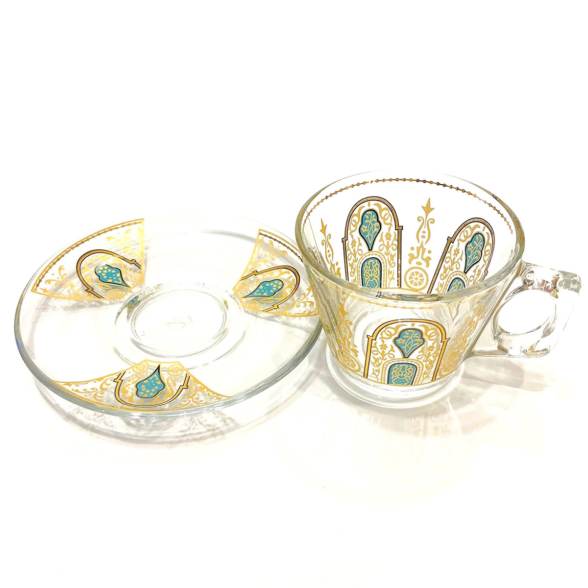 トルコ製 チャイカップ ソーサー セット 耐熱ガラス A-25C トルコ 紅茶