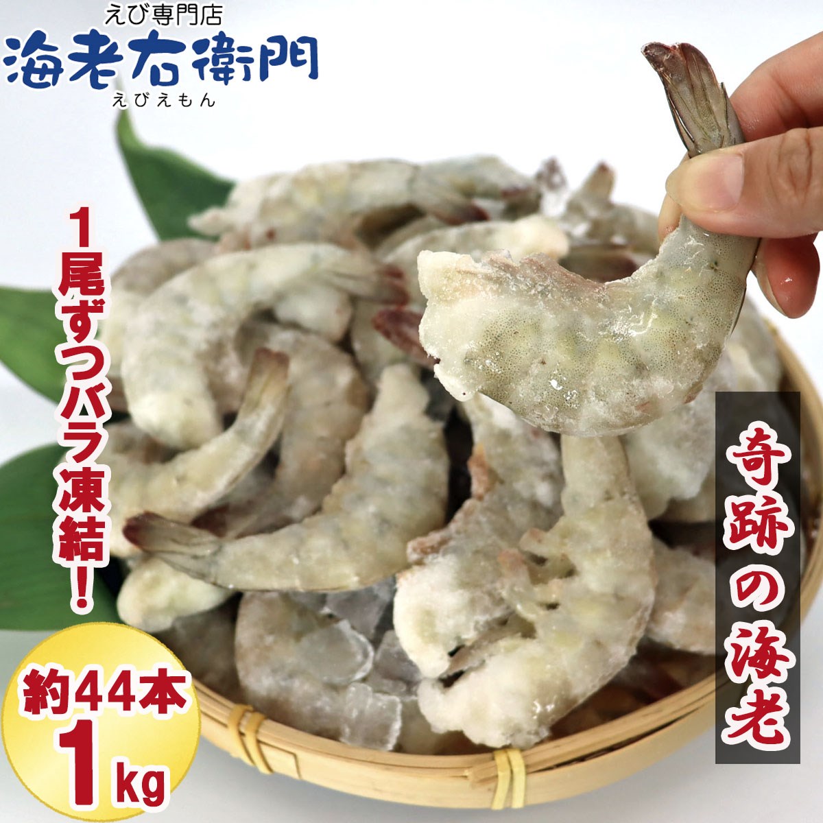 奇跡の海老 無頭えび バラ凍結 1kg入り えび 特大サイズパッケージ お取り寄せ 冷凍えび 16/20サイズ 約44尾 使い易いバラ凍結 活〆バナメイ 無頭エビ 業務用 関連画像2