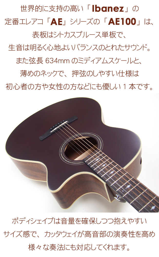 Ibanez アイバニーズ AE100 BUF エレアコ アコースティック