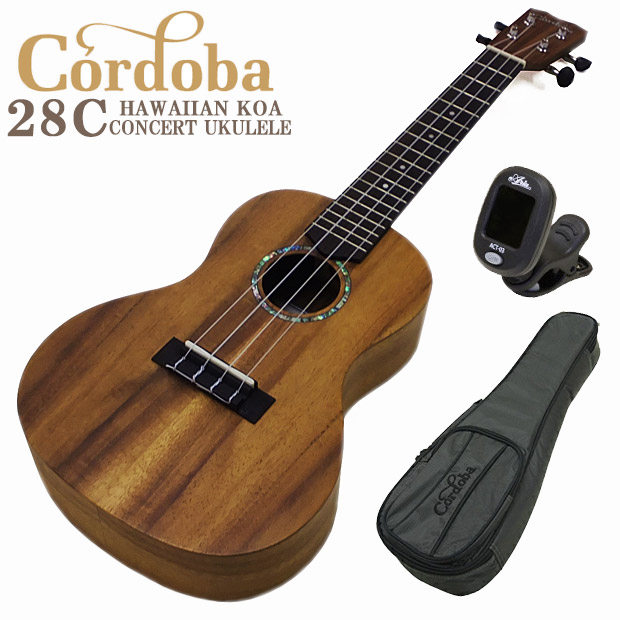 Cordoba コルドバ ウクレレ 28C コンサート チューナー付き ハワイアン