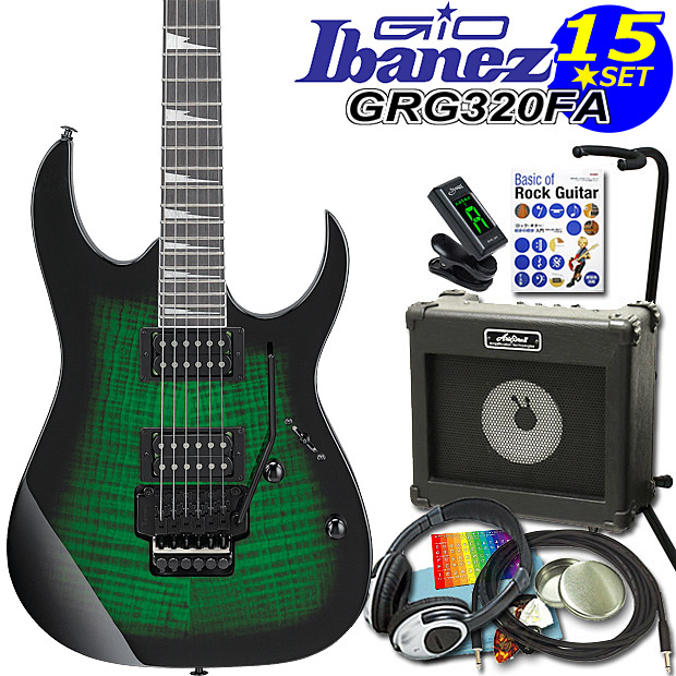Ibanez Gio エレキギター ケース付 グリーン Ibanez（アイバニーズ） Gio Ibanez GRG320FA TEBエレキギター 初心者