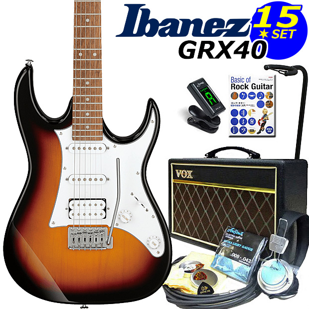 Ibanez アイバニーズ GRX40 TFB エレキギター 初心者セット15点 VOXアンプ付き :grx4013v-tfb:EbiSound ギター とウクレレのセット専門店 - 通販 - Yahoo!ショッピング