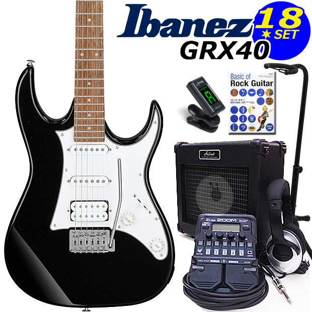 Ibanez（アイバニーズ） GRX40 BKN エレキギター 初心者セット18点