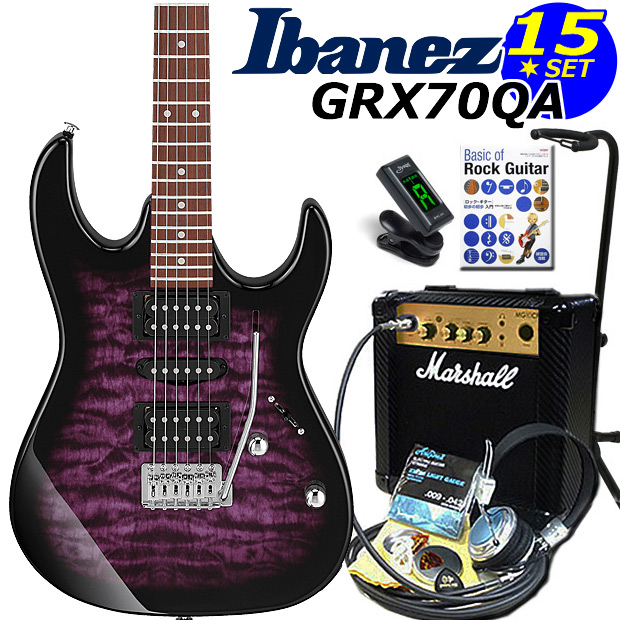 Ibanez（アイバニーズ） GRX70QA TVT エレキギター マーシャルアンプ付