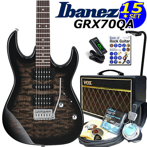 Ibanez（アイバニーズ） GRX70QA TKS エレキギター 初心者セット15点