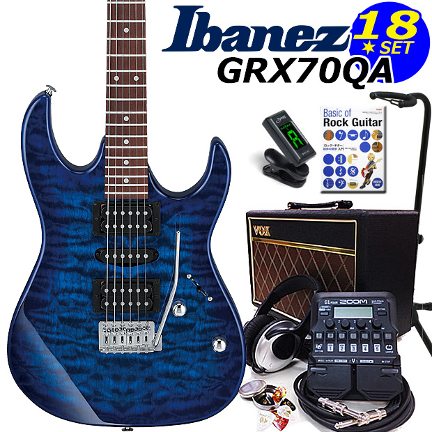 Ibanez（アイバニーズ） GRX70QA TBB エレキギター 初心者セット18点