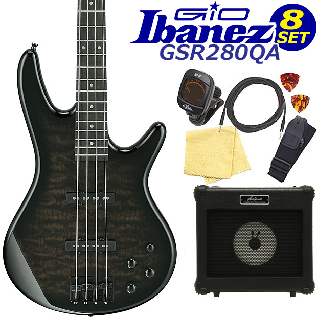 Gio Ibanez GSR280QA-TKS アイバニーズ 4弦エレキベース 入門8点セット : gsr280qa8-tks : EbiSound  ギターとウクレレのセット専門店 - 通販 - Yahoo!ショッピング