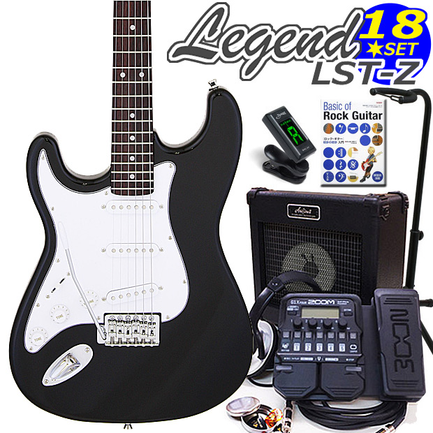 エレキギター 左利き 初心者セット ZOOM G1XFour付 LST-Z/LH BK Legend エレキギター入門18点セット  :lstxlh16x-bk:EbiSound ギターとウクレレのセット専門店 通販 