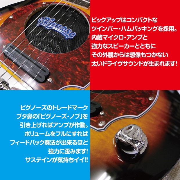 Pignose ピグノーズ PGG-200 BS アンプ内蔵ミニギター 専用ケース付属