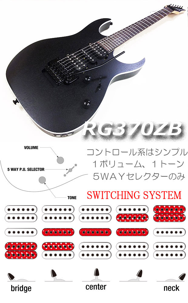 エレキギター アイバニーズ Ibanez RG370ZB-WK RG Series RG370ZB-WK (Weathered Black) | 【クロサワ楽器店
