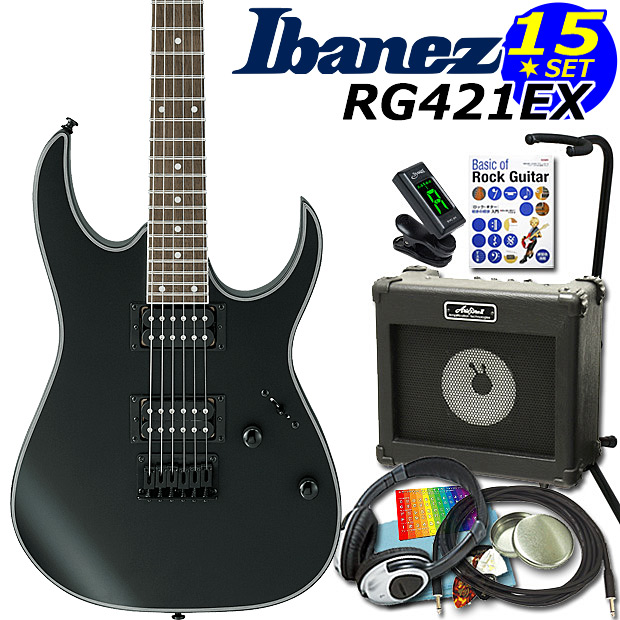 Ibanez アイバニーズ RG421EX BKF エレキギター 初心者セット15点