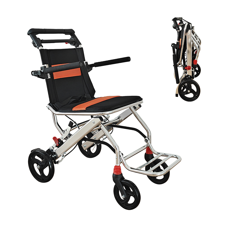 RAKU 車椅子 介助型 折りたたみ式 ブレーキ付き 自立型 持ち運びやすい