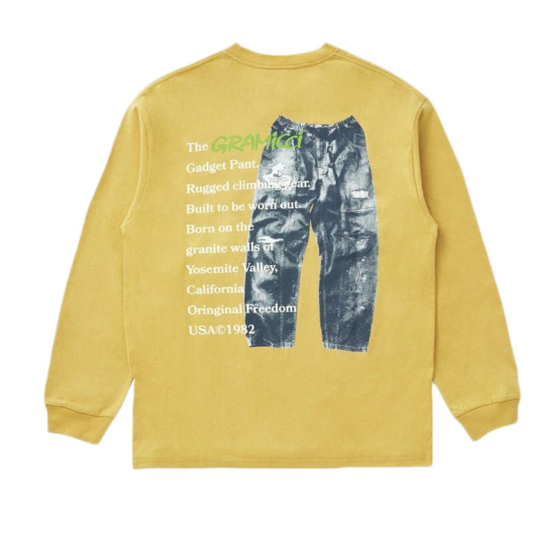 グラミチ ガジェットパンツL/S Tシャツ メンズ レディース 長袖Ｔシャツ ロンＴ グラフィック カジュアル アウトドア 普段着 G4FU-T118 GRAMiCCi 2024秋冬 GRAMICCI グラミチ ガジェットパンツL/S Tシャツ メンズ