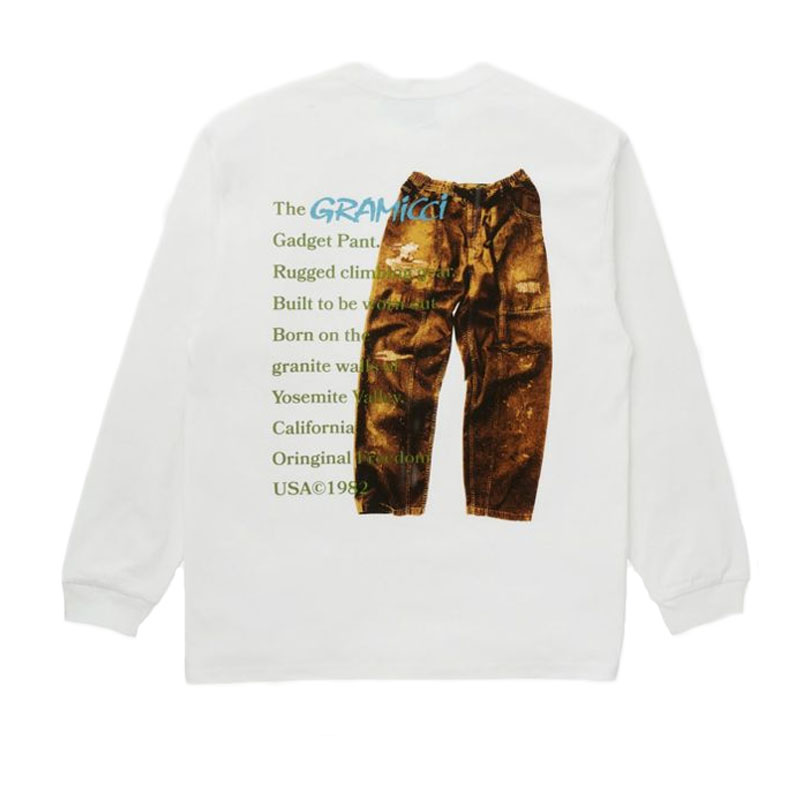 グラミチ ガジェットパンツL/S Tシャツ メンズ レディース 長袖Ｔシャツ ロンＴ グラフィック カジュアル アウトドア 普段着 G4FU-T118 GRAMiCCi 2024秋冬 GRAMICCI グラミチ ガジェットパンツL/S Tシャツ メンズ