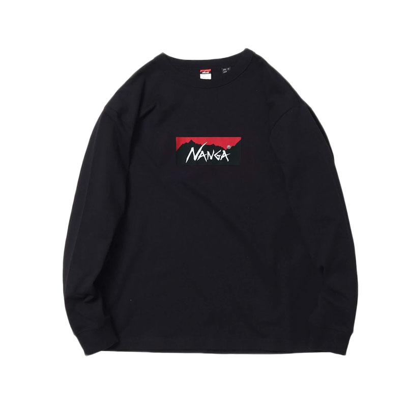 ナンガ エコハイブリッドボックスロゴロングスリーブティー メンズ レディース 長袖 ロング Tシャツ ゆったり アウトドア 普段着 NW2431-1E150-A NANGA 2024秋冬 NANGA ナンガ エコハイブリッドボックスロゴロングスリーブ