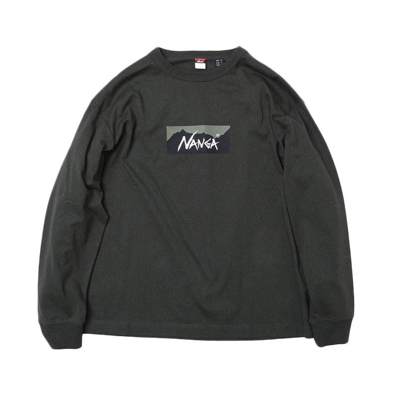 ナンガ エコハイブリッドボックスロゴロングスリーブティー メンズ レディース 長袖 ロング Tシャツ ゆったり アウトドア 普段着 NW2431-1E150-A NANGA 2024秋冬 NANGA ナンガ エコハイブリッドボックスロゴロングスリーブ