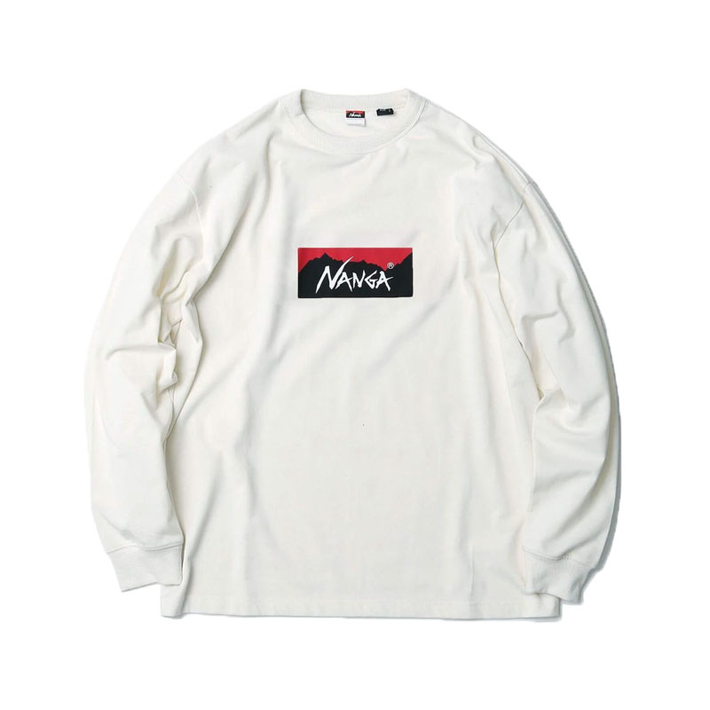 ナンガ エコハイブリッドボックスロゴロングスリーブティー メンズ レディース 長袖 ロング Tシャツ ゆったり アウトドア 普段着 NW2431-1E150-A NANGA 2024秋冬 NANGA ナンガ エコハイブリッドボックスロゴロングスリーブ