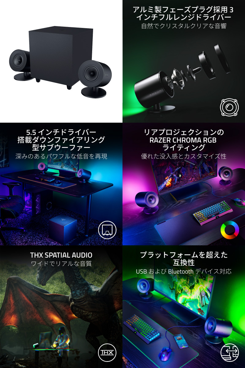 Razer（レイザー） Razer Nommo V2 RZ05-04750100-R3A1 サブウーファー